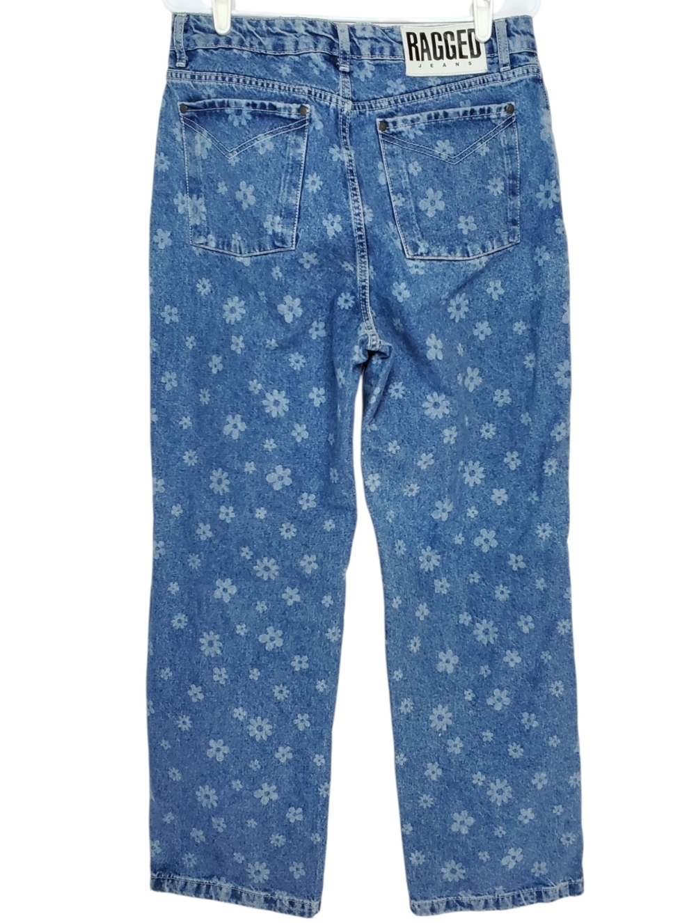 🟢7661 * The Ragged Priest Daisy Floral Print Straight Leg Jeans Blue Size 32 - Picture 2 of 16
